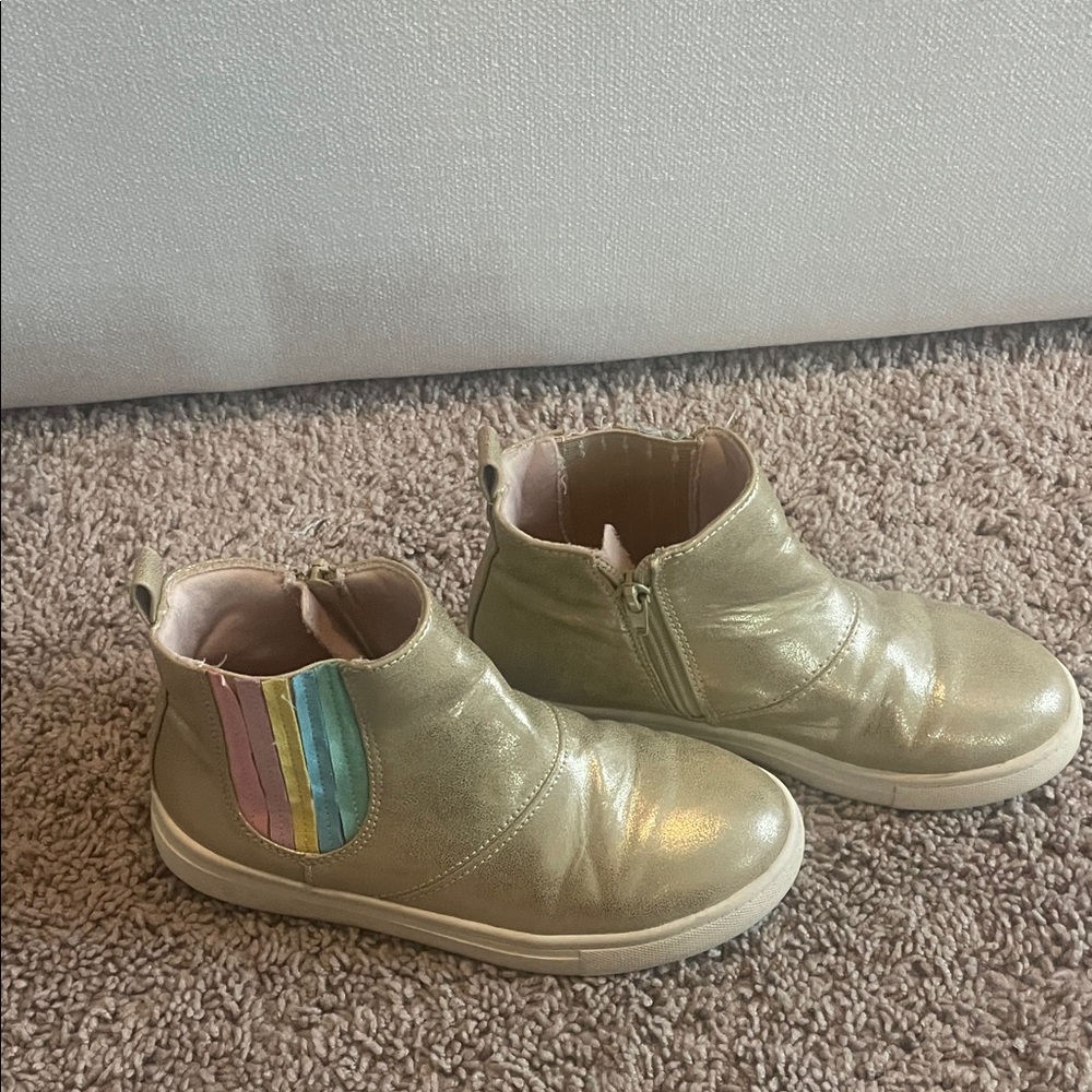 Harper Canyon Gold Kids Boots with Colorful Stripes